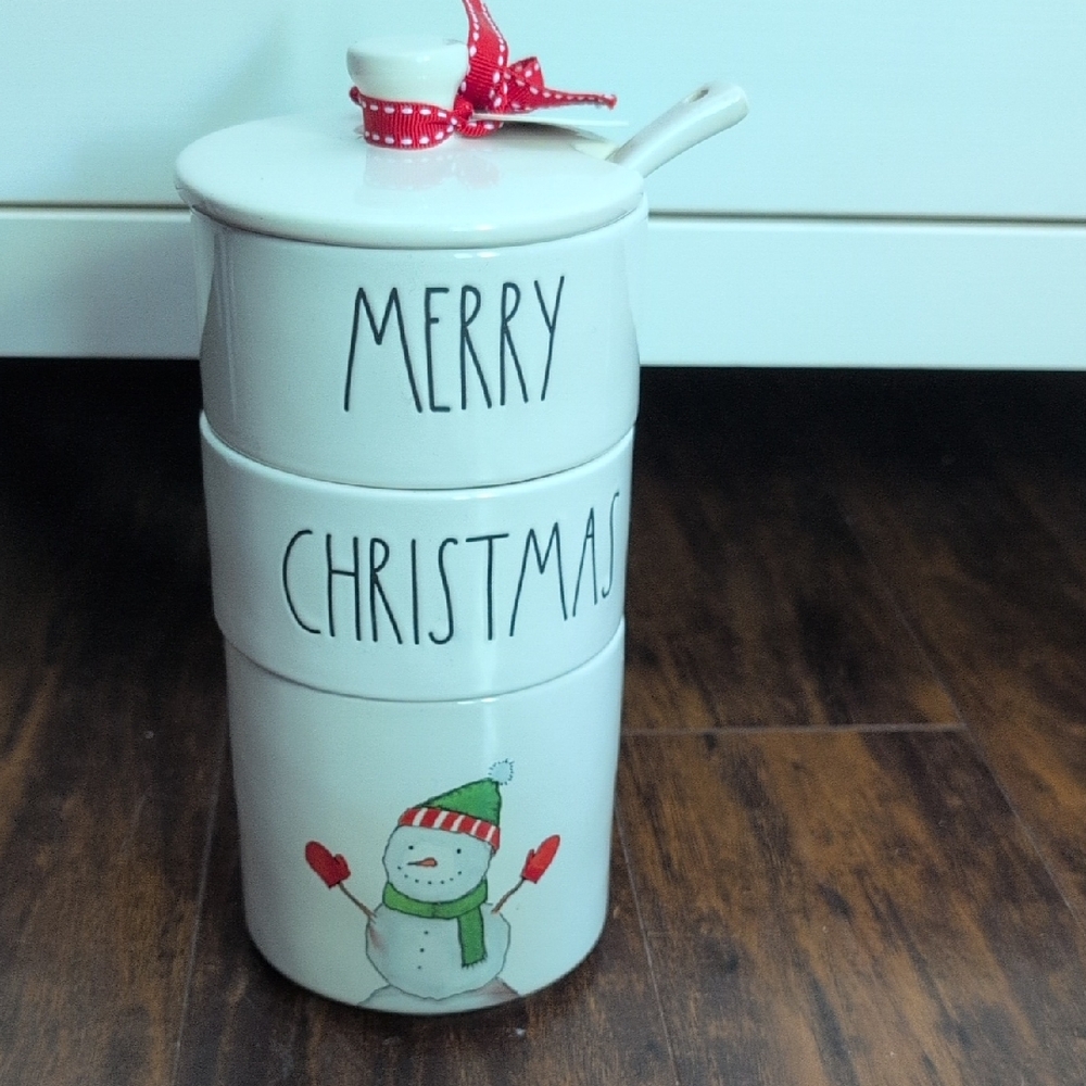 RAE DUNN MERRY CHRISTMAS STACKER